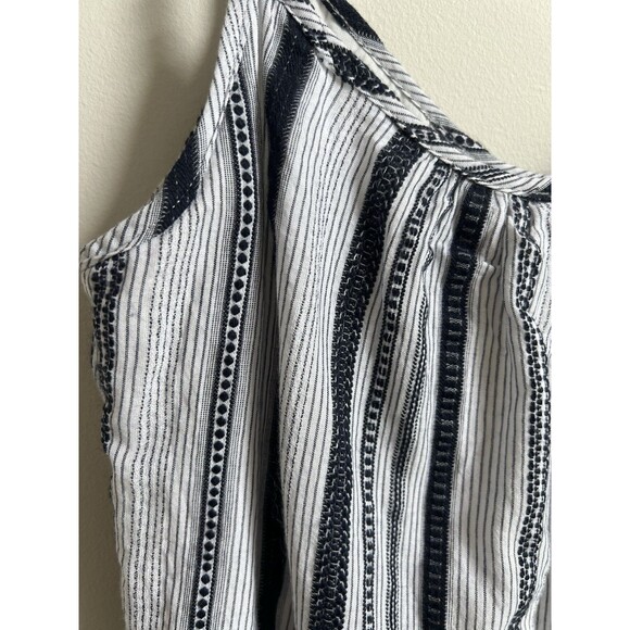 Fifteen Twenty Striped Sleeveless Jumpsuit Drawstring Waist Wide Leg Size S - Picture 6 of 9